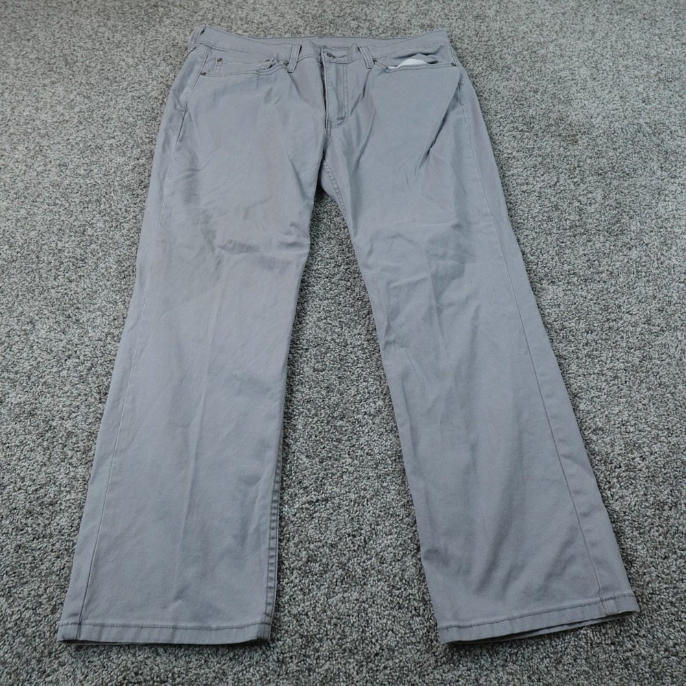 Levis Jeans Pants Mens 36X29 Gray Denim Pants 514 Straight Stretch Flex 5 Pocket
